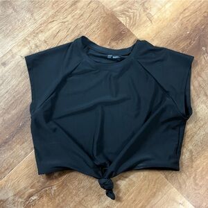 Aerie Black Crop Swim Top
